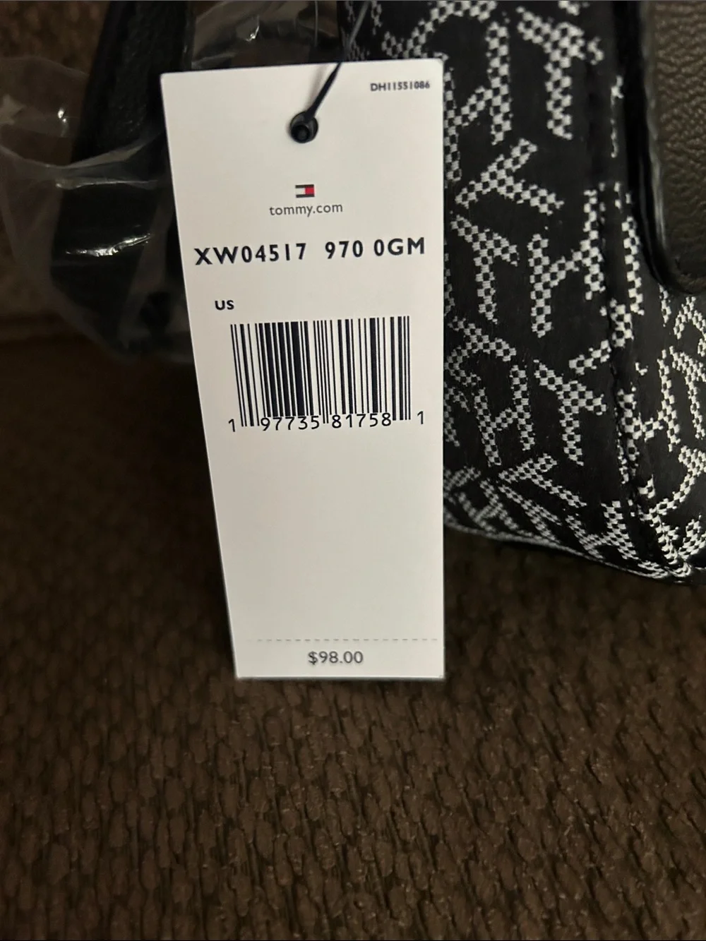 Tommy Hilfiger Black and White Monogram Crossbody Bag - Picture 5 of 8